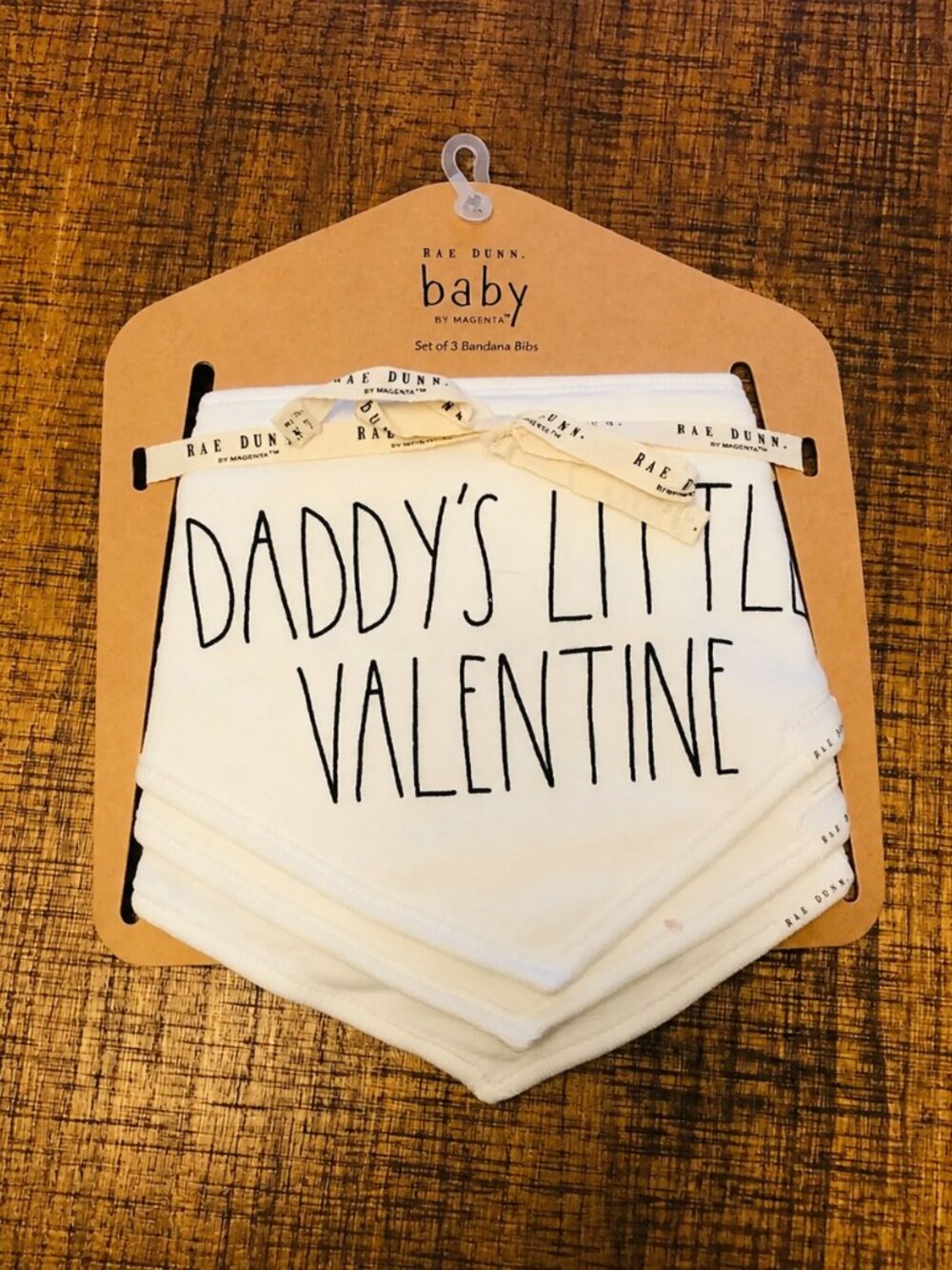 Rae Dunn Baby Bib Set Valentine Love Bandit Heart Breaker NWT